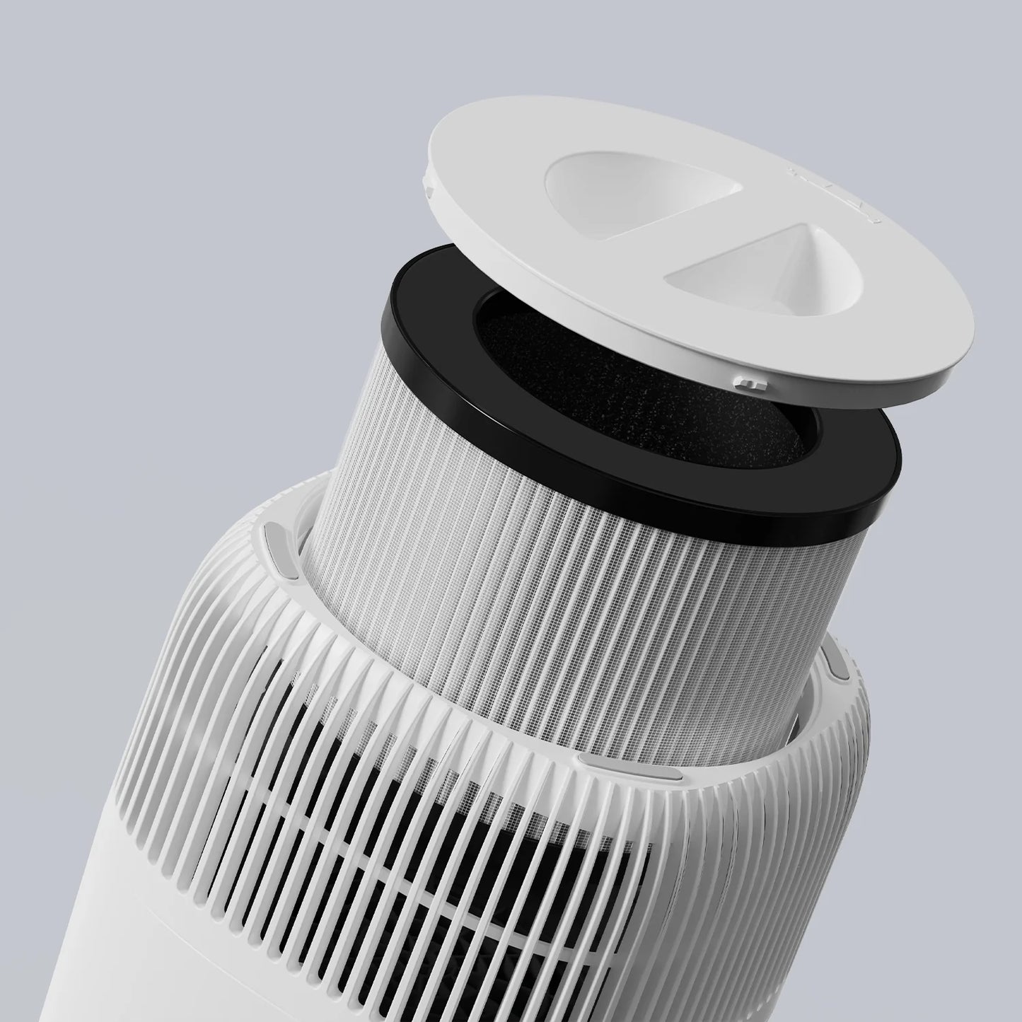 Purificator de aer EVOAIR Nuvia, Filtru 3 în 1 True HEPA, Carbon Activ, 3 Viteze, Mod Noapte, Aromaterapie, Lumină Ambientală, Timer, Indicator Murdărie Filtru, Alb