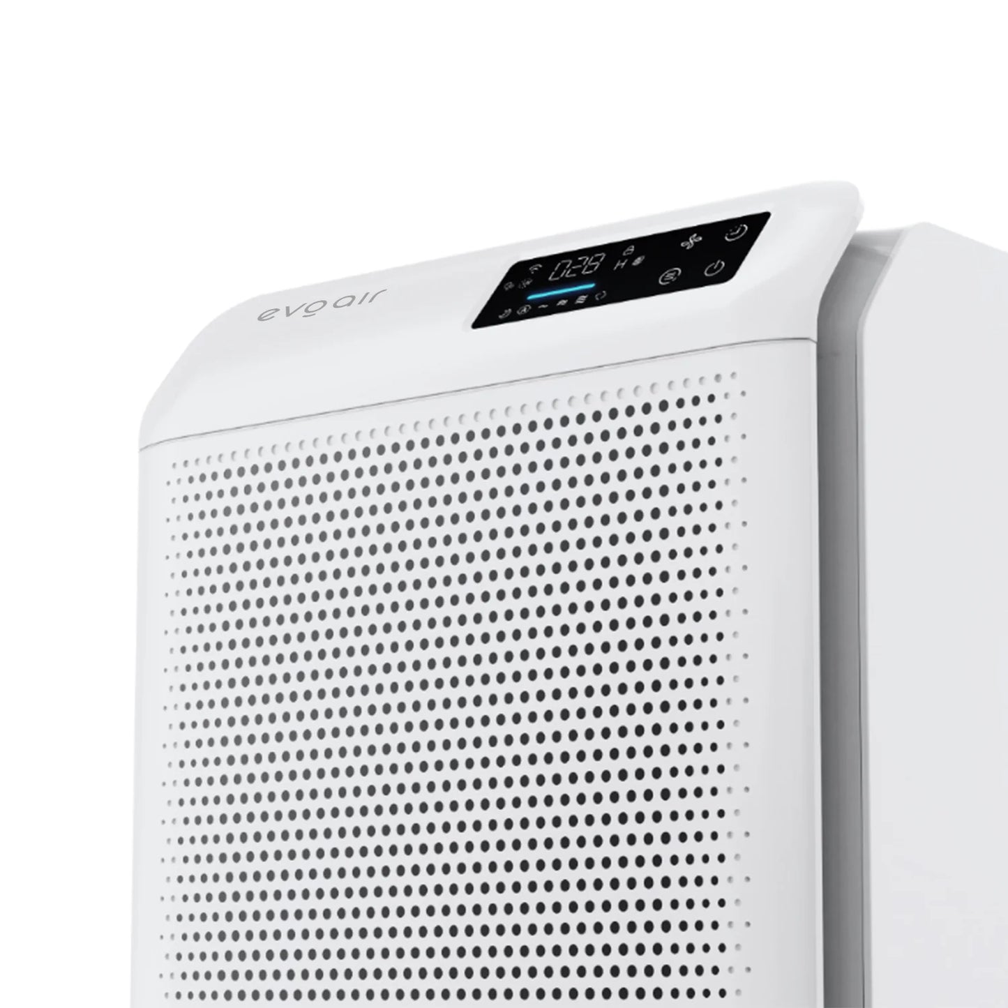 Purificator de aer Smart EVOAIR Homi P300, Wi-Fi, Filtru True HEPA, Mod Auto, Lampă UV, Ionizare, 6 Moduri Funcționare, Senzor Calitate Aer, Alb