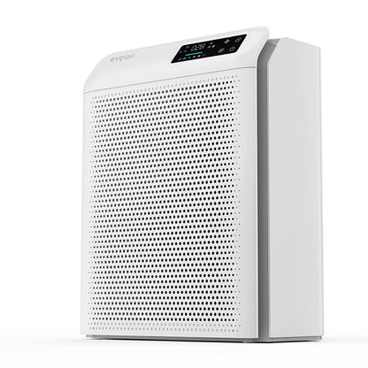 Purificator de aer Smart EVOAIR Homi P300, Wi-Fi, Filtru True HEPA, Mod Auto, Lampă UV, Ionizare, 6 Moduri Funcționare, Senzor Calitate Aer, Alb