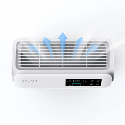 Purificator de aer Smart EVOAIR Homi P300, Wi-Fi, Filtru True HEPA, Mod Auto, Lampă UV, Ionizare, 6 Moduri Funcționare, Senzor Calitate Aer, Alb