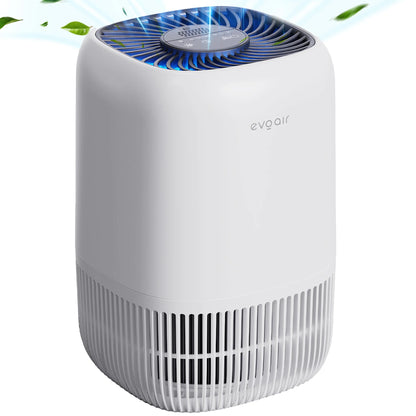 Purificator de aer EVOAIR Nuvia, Filtru 3 în 1 True HEPA, Carbon Activ, 3 Viteze, Mod Noapte, Aromaterapie, Lumină Ambientală, Timer, Indicator Murdărie Filtru, Alb