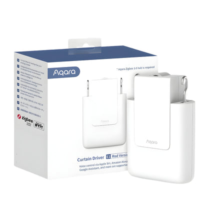 Controler Draperie Smart AQARA Curtain Driver E1, Perdea Tijă (Zigbee 3.0, Baterie 1 An, USB-C, Senzor Lumină, Compatibil HomeKit/Google/Alexa/IFTTT)