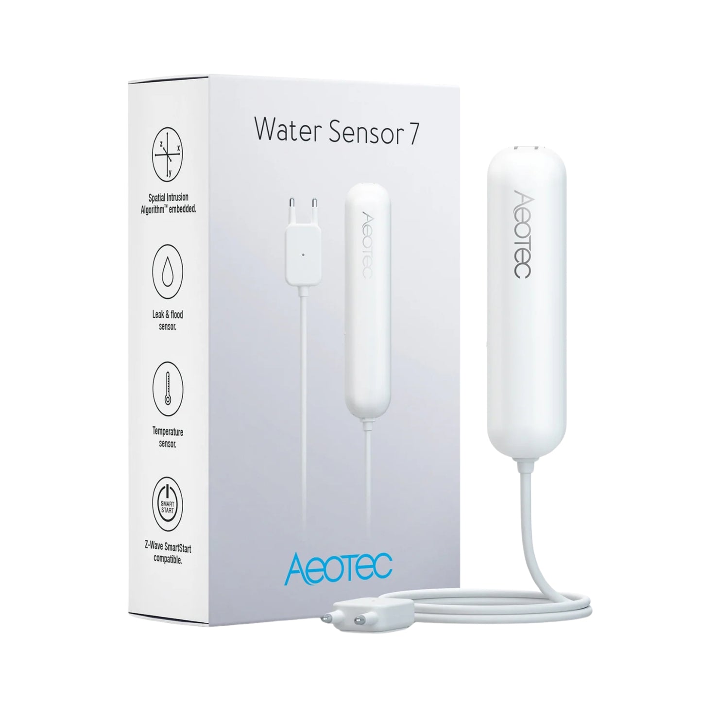 Senzor Smart AEOTEC Water Sensor 7, Tehnologie Z-Wave Plus V2, Protecție Automată Scurgeri, Automatizare Valve