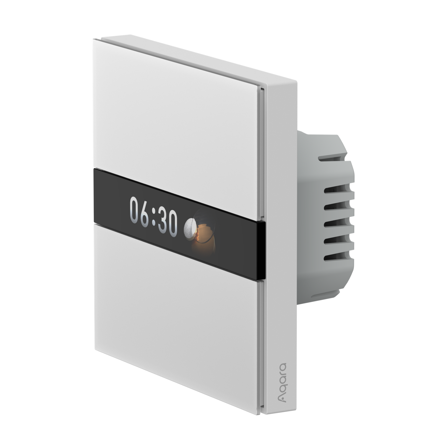 Întrerupător Smart AQARA Display Switch V1 EU, Zigbee & Matter over Bridge, 4 Butoane Configurabile, Ecran LCD 2.08”, Monitorizare Consum Energie, Senzor Prezență, Control Local & Automatizări Smart Home