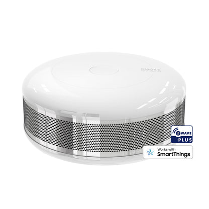 Detector Fum Smart FIBARO Smoke Sensor, Tehnologie Z-Wave Plus, Detecție Fum & Creștere Rapidă Temperatură, Sensibilitate Reglabilă, Instalare Plug & Play, Baterie CR123, Design Compact