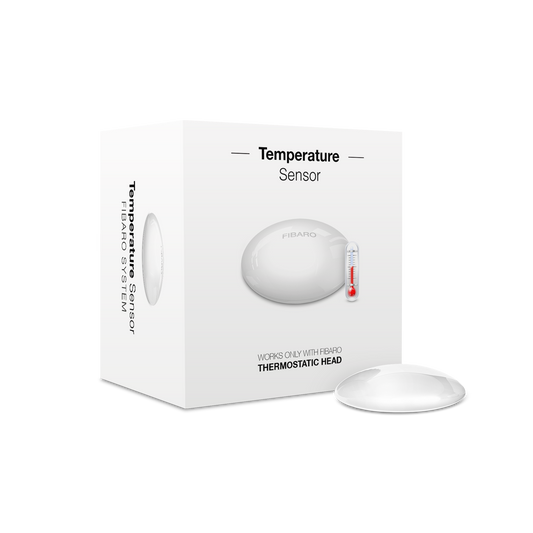 Senzor Temperatură Smart FIBARO Heat Controller, Wireless 2.4GHz, Compatibil Termostat Calorifer FIBARO, Baterie CR2032, Instalare Rapidă, Reglare Temperatură Precisă, Automatizări Smart Home
