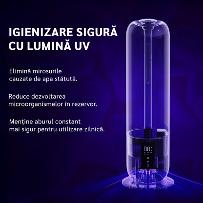 Umidificator de aer EVOAIR Umio, Funcție AUTO, Aromaterapie, Duză de ceață, Rezervor 8L, Autonomie 40 ore
