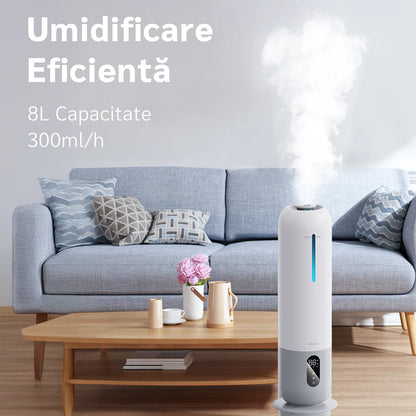Umidificator de aer EVOAIR Umio, Funcție AUTO, Aromaterapie, Duză de ceață, Rezervor 8L, Autonomie 40 ore