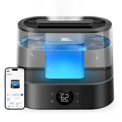 Umidificator de aer Smart DREO DR-HHM010S, Funcție AUTO, 3 trepte umidificare, Aromaterapie, Rezervor 4L, Autonomie 36 ore, Negru