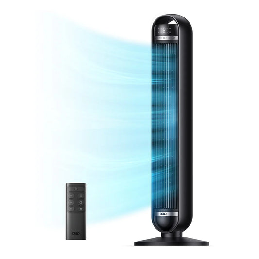 Ventilator Turn DREO Nomad DR-HTF014, 8 Viteze, 4 Moduri Funcționare, 92 cm, HyperSilent 25dB, Oscilație 90°, Telecomandă, Negru