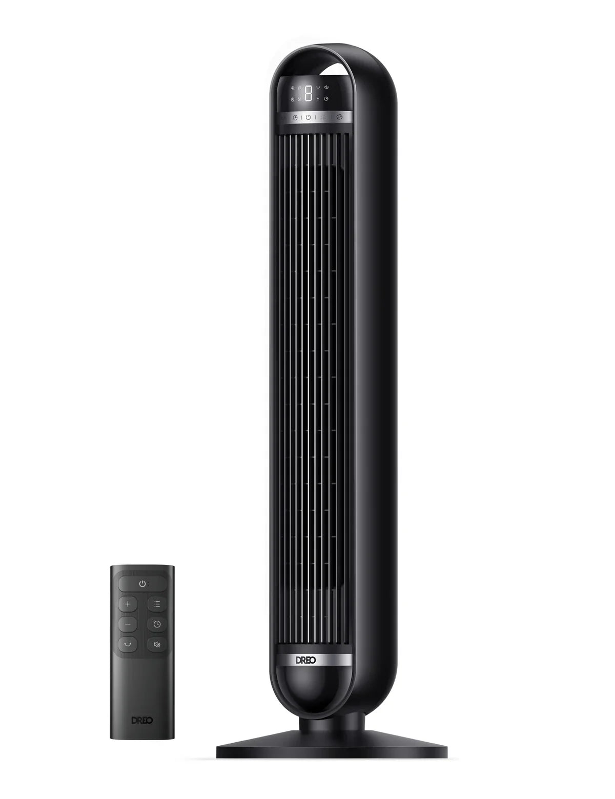 Ventilator Turn DREO Nomad DR-HTF014, 8 Viteze, 4 Moduri Funcționare, 92 cm, HyperSilent 25dB, Oscilație 90°, Telecomandă, Negru