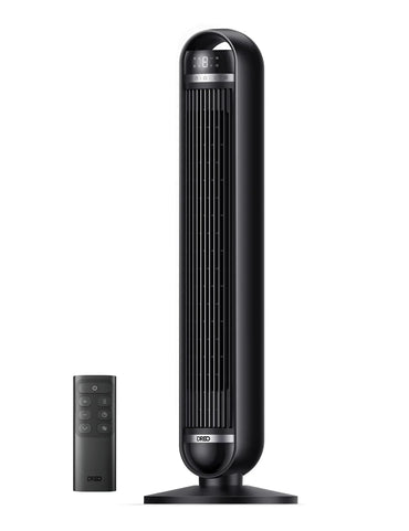 Ventilator Turn DREO Nomad DR-HTF014, 8 Viteze, 4 Moduri Funcționare, 92 cm, HyperSilent 25dB, Oscilație 90°, Telecomandă, Negru