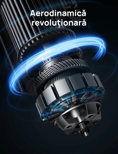 Ventilator Turn DREO Cruiser DR-HTF019, 6 Viteze, 4 Moduri Funcționare, 106 cm, HyperSilent 30dB, Oscilație 90°, Telecomandă, Negru