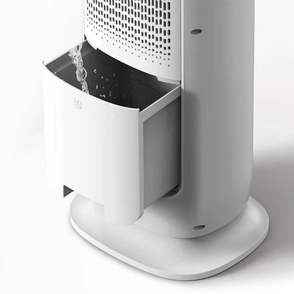 Ventilator Turn EVOAIR BRIIS GOLD, 4 în 1, Aerotermă, Funcție Încălzire/Răcire/Umidificare/Sterilizare UV, Telecomandă, 5 viteze, Pastile Răcire 2 + 2 Cadou, Rezervor 3.15L, Alb/Auriu