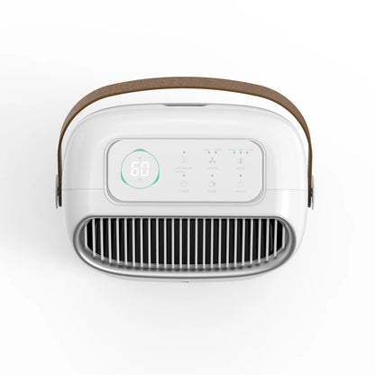 Dezumidificator de aer Smart EVOAIR NovaDry 12, Senzor Umiditate, Funcție Ionizare, Uscare Rufe, Lampă UVC, Curea Maro, Rezervor 2.5L, Capacitate 12L/24 ore