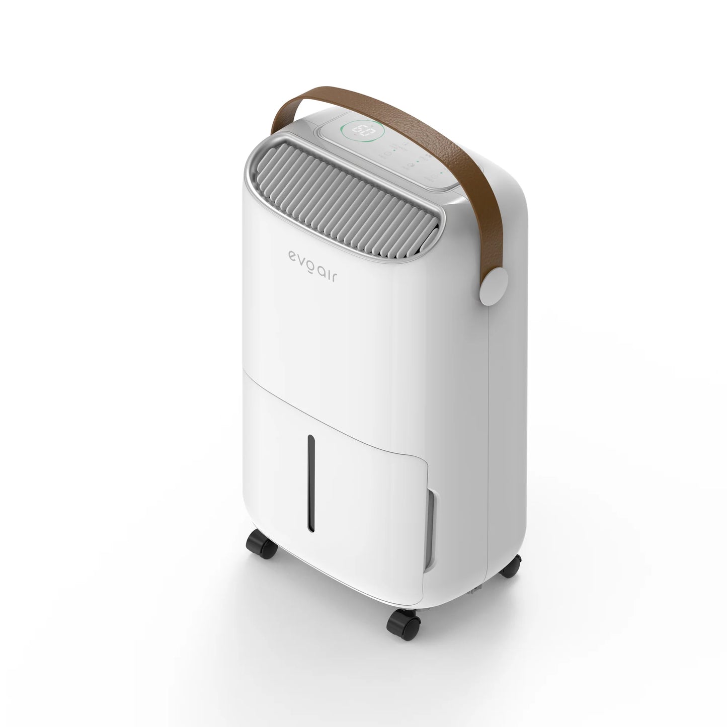 Dezumidificator de aer Smart EVOAIR NovaDry 12, Senzor Umiditate, Funcție Ionizare, Uscare Rufe, Lampă UVC, Curea Maro, Rezervor 2.5L, Capacitate 12L/24 ore