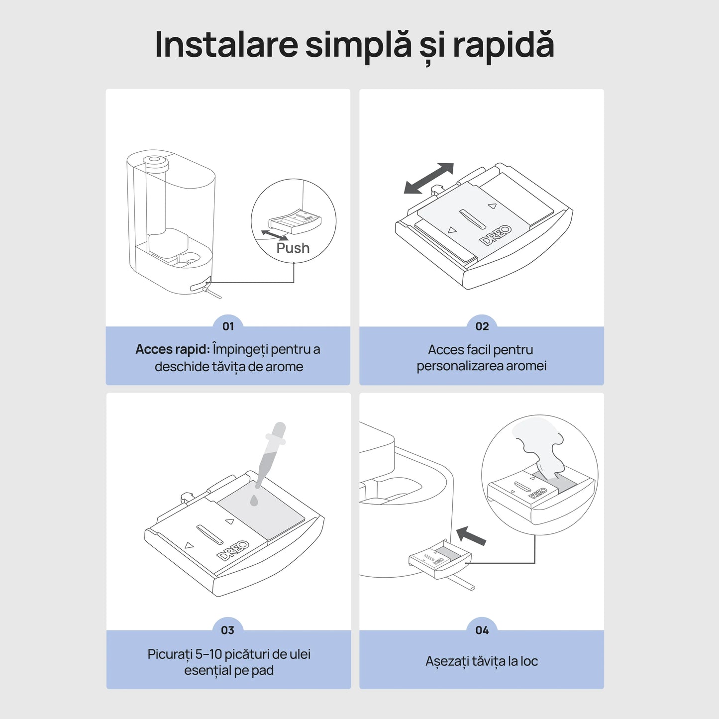 Set 24 Pad-uri Aromaterapie DREO - Compatibilitate DR-HHM