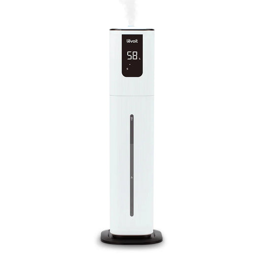Umidificator de aer Smart LEVOIT OasisMist 1000S Cool Mist Tower, Wi-Fi, Rezervor 10L, Ultrasonic, Aromaterapie, Funcție AUTO, Autonomie 100 ore