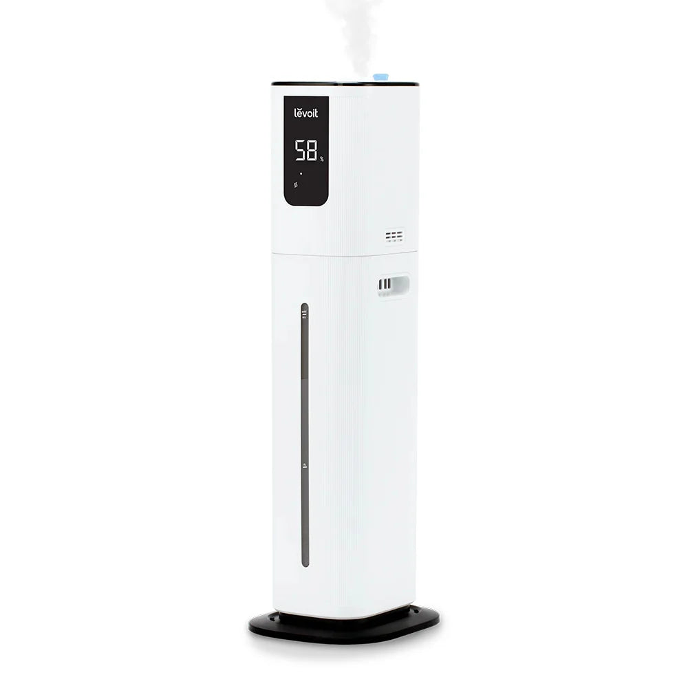 Umidificator de aer Smart LEVOIT OasisMist 1000S Cool Mist Tower, Wi-Fi, Rezervor 10L, Ultrasonic, Aromaterapie, Funcție AUTO, Autonomie 100 ore