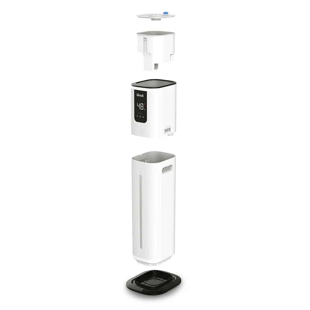 Umidificator de aer Smart LEVOIT OasisMist 1000S Cool Mist Tower, Wi-Fi, Rezervor 10L, Ultrasonic, Aromaterapie, Funcție AUTO, Autonomie 100 ore