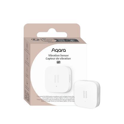 Senzor Vibrație Smart AQARA T1, Zigbee 3.0, Detectare Vibrații & Înclinare, Alarmă & Notificări, Compatibil Apple HomeKit, Automatizări Smart Home, Baterie CR2032 2 Ani